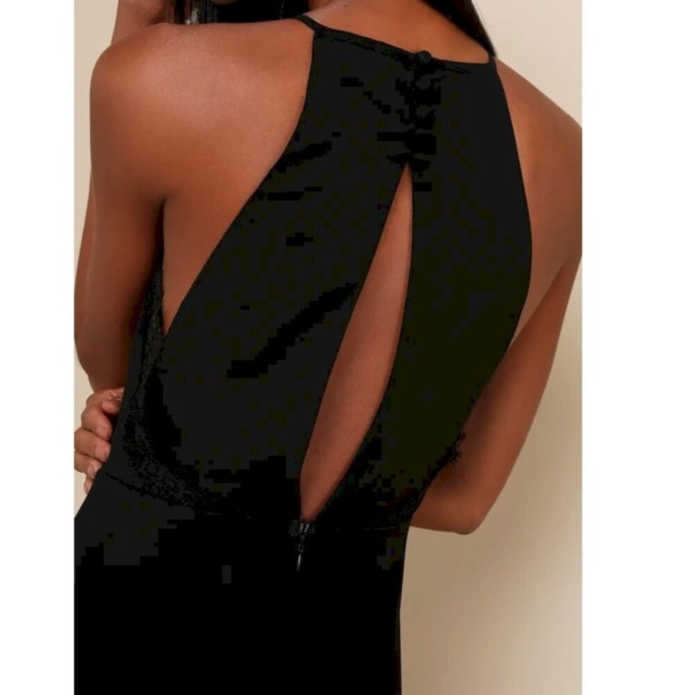 Romantic Mood Black Lace Sleeveless Maxi Dress Size Large NWOT - Picture 4 of 12